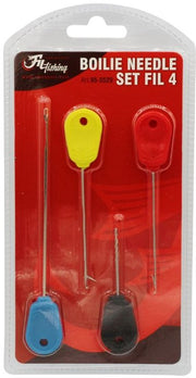 Fil Boilienaalden Set - 4 stuks - Boilie Needles voor Karper Vissen - 3 Boilienaalden en 1 boilieboor - voor Haakaas Karper Onderlijn