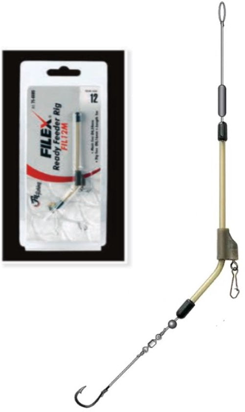 Filex Ready Feeder Rig M - Haakmaat #12 - 1m - Nylon - Complete Feeder Vissen Montage - Kant-en-klare Witvis onderlijn - Witvissen