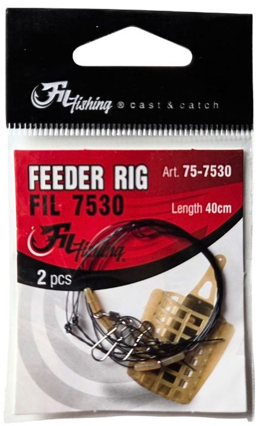 Fil Feeder Rig - 40cm - 2 stuks - Onderlijnmontage voor Feeder Vissen - Witvissen onderlijn montage