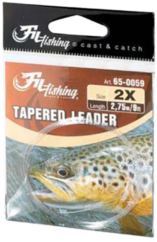 Fil FLY Tapered Leader size 2X - 2,75m - 0,229mm - Vliegvissen Allround Leader - Vliegvis Onderlijn