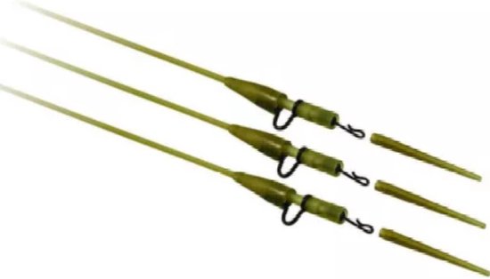 EXC Heavy Lead Clips & Q.C. Swivel - 3 sets - 30cm - Visveilig Vastlood Systeem - Karper Vissen Onderlijn - Loodclips met Swivels - Met Anti-Tangle Sleeves, Swivels, Rig Tube en Loodclips