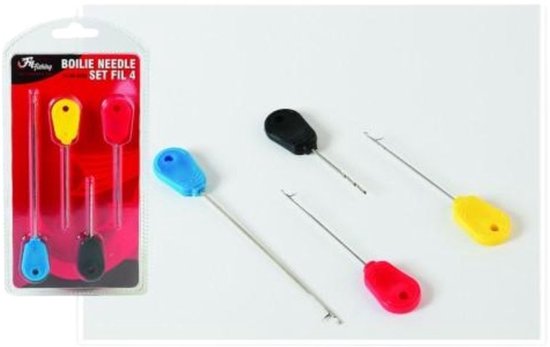 Fil Boilienaalden Set - 4 stuks - Boilie Needles voor Karper Vissen - 3 Boilienaalden en 1 boilieboor - voor Haakaas Karper Onderlijn