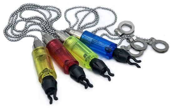 Fil 4 Bite Indicator Set - 4 stuks - Beetindicatie Karper Hangers set - Swinger set - Rood, Geel, Blauw & Groen - Karpervissen