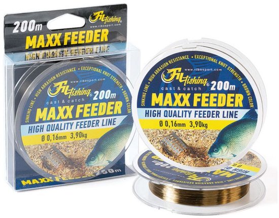 Fil MAXX Feeder - 0.22mm - 6.8kg - 200m - HQ Feeder Vislijn - Zinkend - Bruin - Nylon Witvis lijn - Method & Feeder Vissen