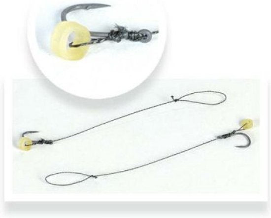 Filex Method Feeder Braided Rig w/ Elastic Band - #8 - 0.12mm - 2 stuks - Method Feeder Onderlijn met Bait Band - Witvissen