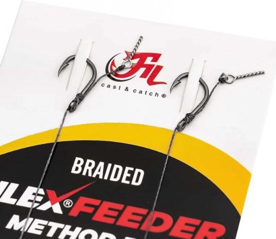 Filex Method Feeder Rig w/ Bait Pin - Haakmaat #8 - Braided - 0.12mm - 2 stuks - Gevlochten Method Feeder Onderlijn