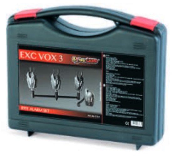 EXC VOX 3 Bite Alarm Set - 3+1 Beetmelder Set voor Karpervissen - Inclusief Ontvanger en schroefbare Snag Ears