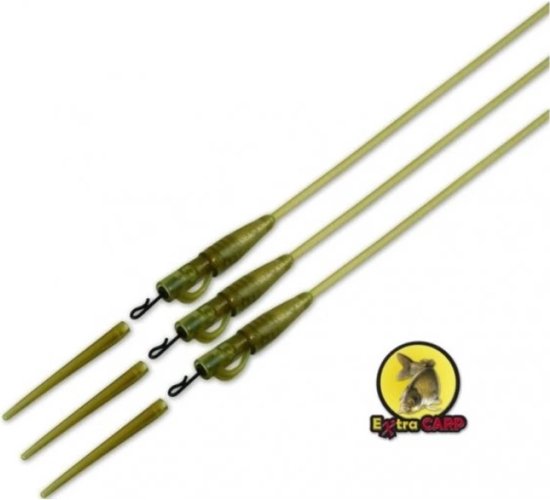 EXC Quick Change Set with Camo Tubing - 3 sets - 30cm - Kant-en-klaar vastlood systeem voor karper vissen - Met Tube, Leadclips, QC Swivels & Anti-tangle sleeves