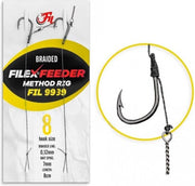 Filex Method Feeder Rig w/ Bait Pin - Haakmaat #8 - Braided - 0.12mm - 2 stuks - Gevlochten Method Feeder Onderlijn