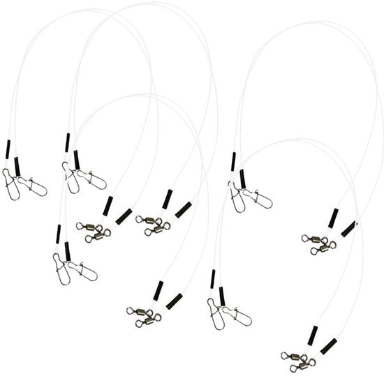 FC's Fluorocarbon Onderlijnen Set - 10 stuks - 25cm - 18kg - Roofvis Onderlijnen - Snoek Onderlijn - Kunstaas Fluorocarbon Leader