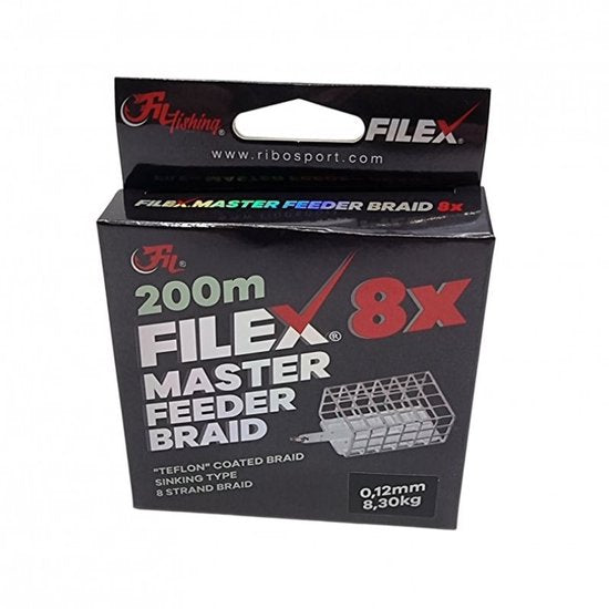 Filex 8x Master Feeder Braid - 0,12mm - 8.3kg - 200m - Gevlochten HQ Feeder Vislijn - Zinkende lijn - Gecoat - Method Feeder Witvis Vislijn