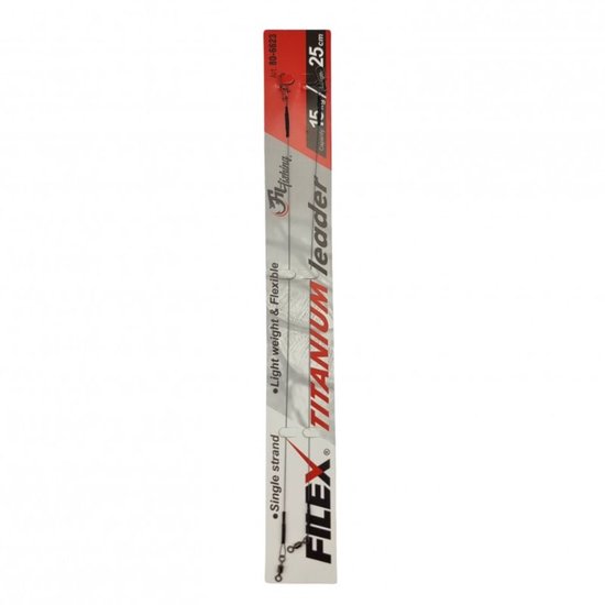 Filex Titanium Leader - 9kg - 25cm - 2 stuks - Roofvis Stalen Onderlijnen - Kunstaas Onderlijn voor Vissen
