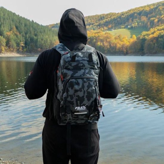 Filex Adventure Rucksack - 47x30x22 - Outdoor Rugzak - Voor vissen, kamperen en outdoor - Camo Vistas
