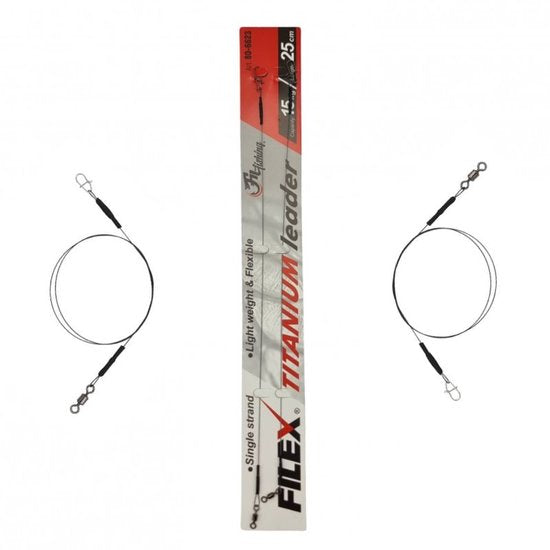 Filex Titanium Leader - 7kg - 25cm - 2 stuks - Roofvis Stalen Onderlijnen - Kunstaas Onderlijn voor Vissen