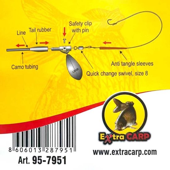 EXC Quick Change Set with Camo Tubing - 3 sets - 30cm - Kant-en-klaar vastlood systeem voor karper vissen - Met Tube, Leadclips, QC Swivels & Anti-tangle sleeves