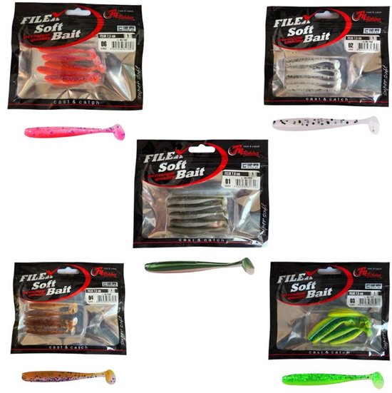 FC's FELIX Softbaits 'Assorti'- 7.5cm - 25 stuks - 5x5 Shads in verschillende kleuren - Shad/Soft Bait - Kunstaas voor Roofvissen - Voordeelpakket