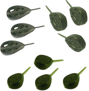 FC's Inline Vislood 'Assorti' 100g - 10 stuks - 4 Flat Pear, 3 Grip & 3 Aero Distance Lead - In line lood - 10 x 100g - Karper Lood - Werplood