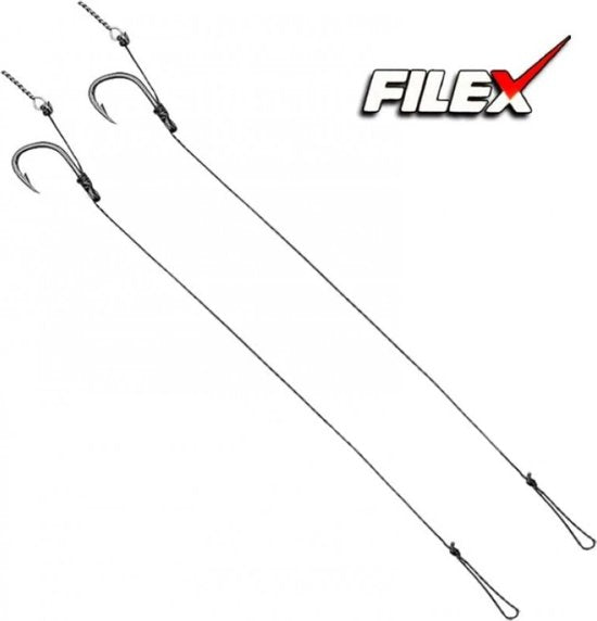 Filex Method Feeder Rig w/ Bait Pin - Haakmaat #8 - Braided - 0.12mm - 2 stuks - Gevlochten Method Feeder Onderlijn