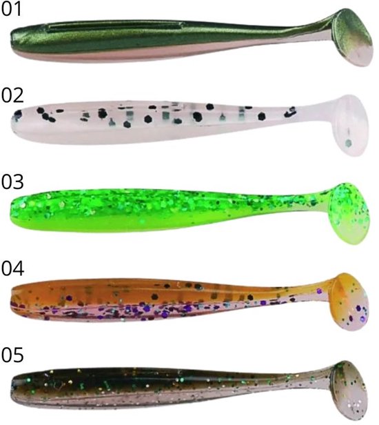FC's FELIX Softbaits 'Assorti'- 9.0cm - 25 stuks - 5x5 Shads in verschillende kleuren - Shad/Soft Bait - Kunstaas voor Roofvissen - Voordeelpakket