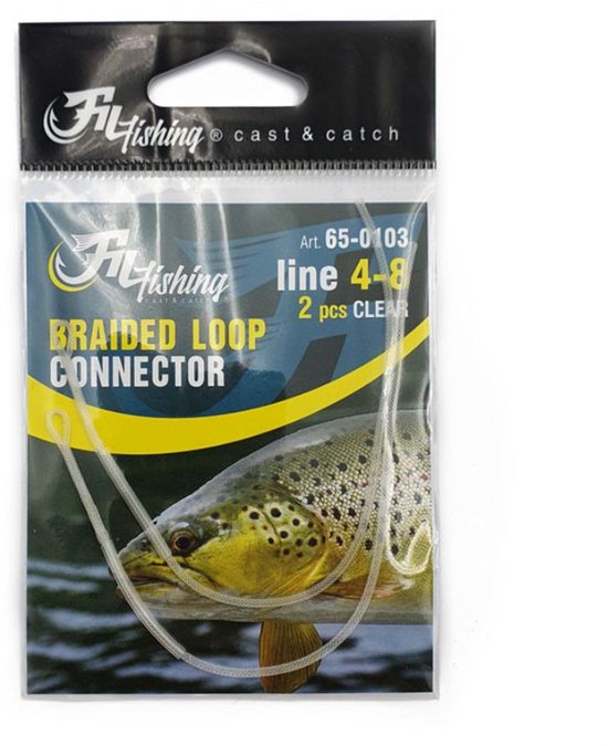 Fil FLY Braided Loop Connector - 2pcs - Voor verbinden Vliegvis Leader, Vislijn en/of Backing - Vliegvissen Connector voor Onderlijn