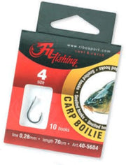 Snelled Hooks 'Carp' - Haakmaat #2 - 0.30mm - 70cm - 10 stuks - Karper, Penvis, Dobber, Witvis Onderlijnen
