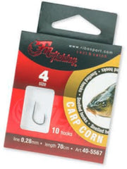 Snelled Hooks 'Carp Corn' - Haakmaat #2 - 0.30mm - 70cm - 10 stuks - Karper, Penvis, Dobber, Mais Onderlijnen