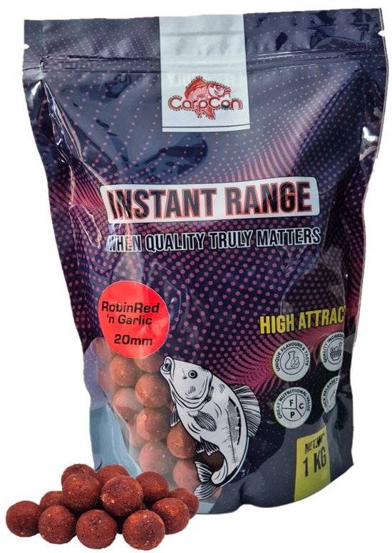 4x 1kg Instant Range Boilies 'Assorti' - 20mm - 4kg - Verschillende varianten - Strawberry, Scopex, Garlic & Chili Chicken - Karper Aas