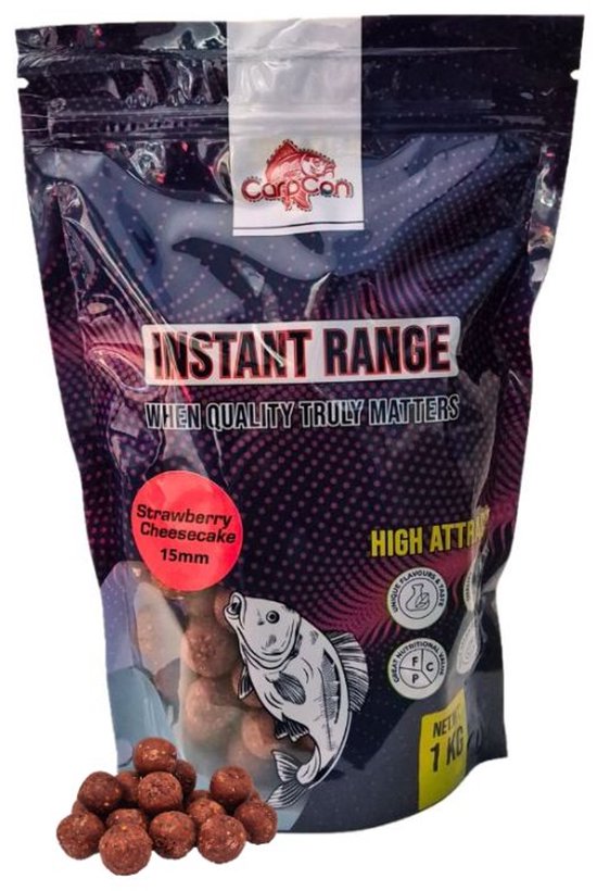 High Attract Voerpakket 'Strawberry Red' 15mm - Karper voer/boilies - Voordeelpakket voor vissers - Visset - Met 15mm Instant Range Boilies, Pop Ups, Hookbaits & Boilienaald