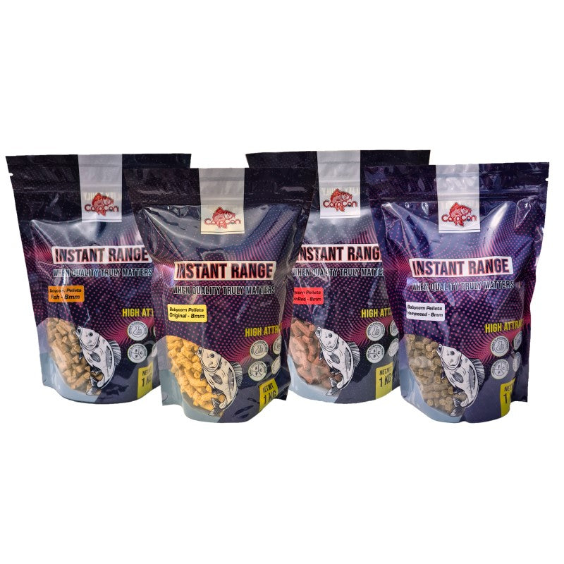 CarpCon Babycorn Pellets 'Assorti' 8mm - 4x1kg Voordeelpakket