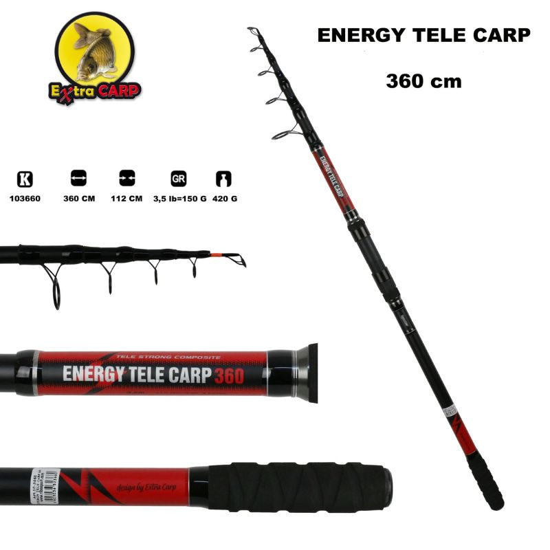 EXC Energy Tele Carp 3.6m - 3.5lb - Telescopische Karperhengel