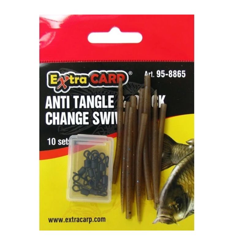 Extra Carp Anti Tangle & Quick Change Swivel 'Camo Brown' - 10 sets