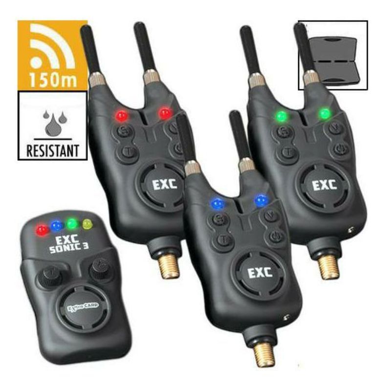 Extra Carp Sonic 3 Bite Alarm Set HQ - 3+1 Beetmelder Set