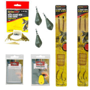 FC's Karpervissen Basis Pakket - met Karper Onderlijnen, Vislood & Loodclips - Complete Onderlijn Montage set voor Karper Vissen - Karper Start pakket - Karper Rigs, Lead Clips & Wartellood