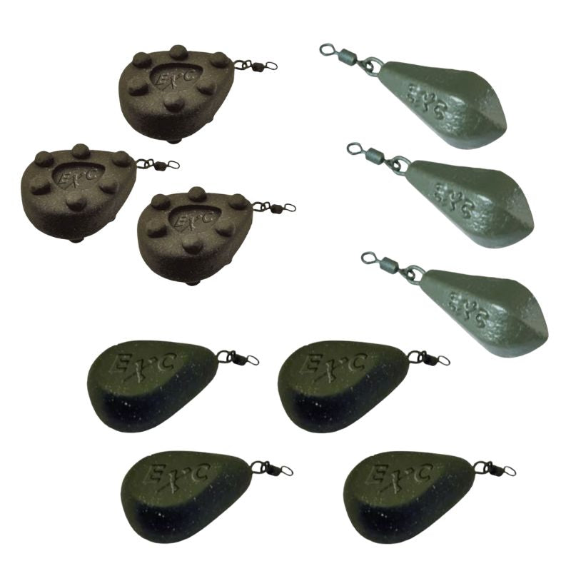FC's Vislood Assorti - 10 stuks (4 Flat Pear, 3 Grip & 3 Distance Lead)