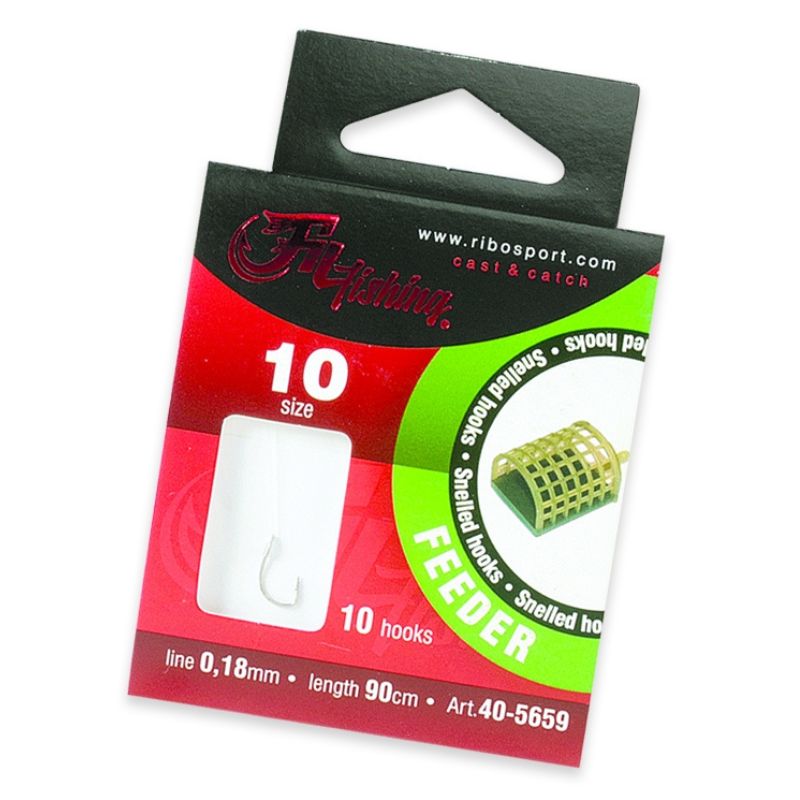 Fil Fishing Snelled Hooks 'Feeder' - 10 stuks (Meerdere Haakmaten)