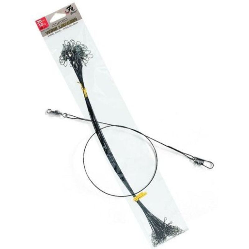 Fil Fishing Coated Wire Leader 'Black' - 30 stuks - 30cm