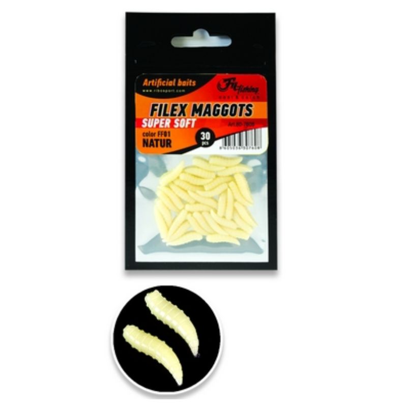 Filex Artificial Maggots Soft 'Natural' - 30 stuks - Nepmaden