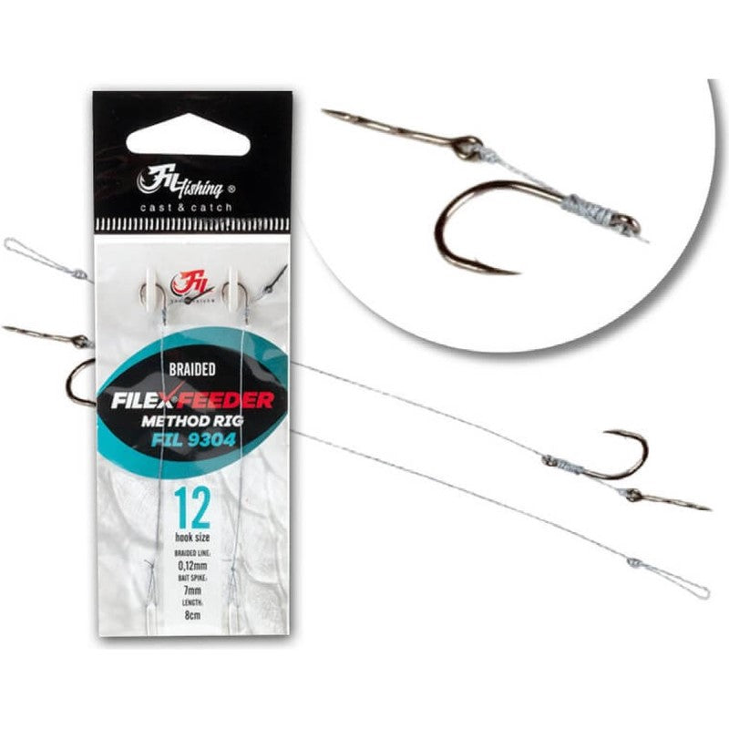 Fil Fishing Filex Braided Method Rig w/ Bait Spike BARBLESS - 2 Stuks - 8cm (Meerdere Varianten)