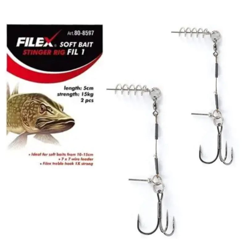 Fil Fishing Filex Soft Bait Stinger Rig 'FIL1' - 2 stuks