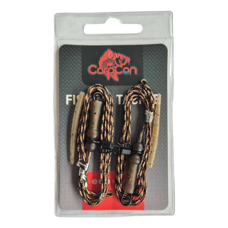CarpCon Heli/Chod System Leaders 'Camo Brown' - 2 stuks
