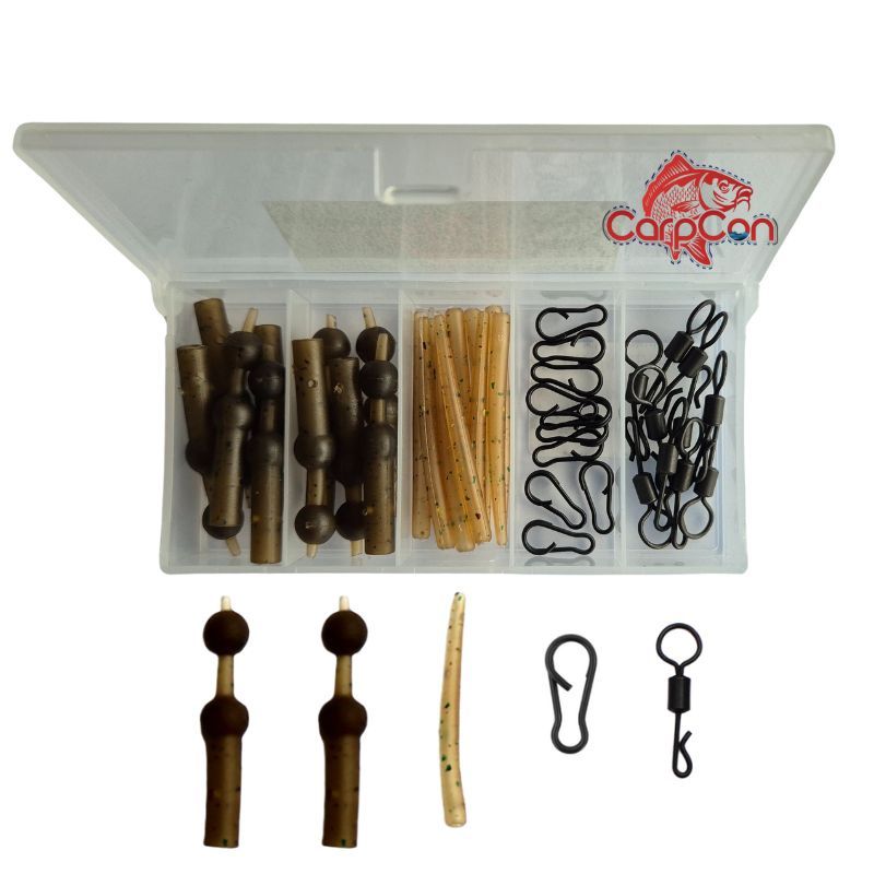 CarpCon Helicopter Rig Kit 'Camo Brown' - 40pcs in Box