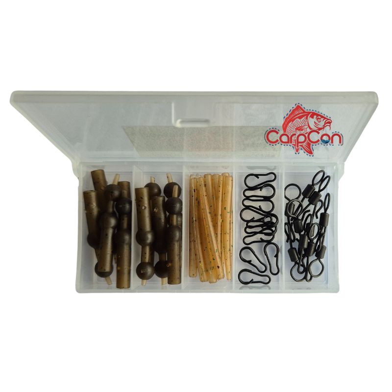 CarpCon Helicopter Rig Kit 'Camo Brown' - 40pcs in Box