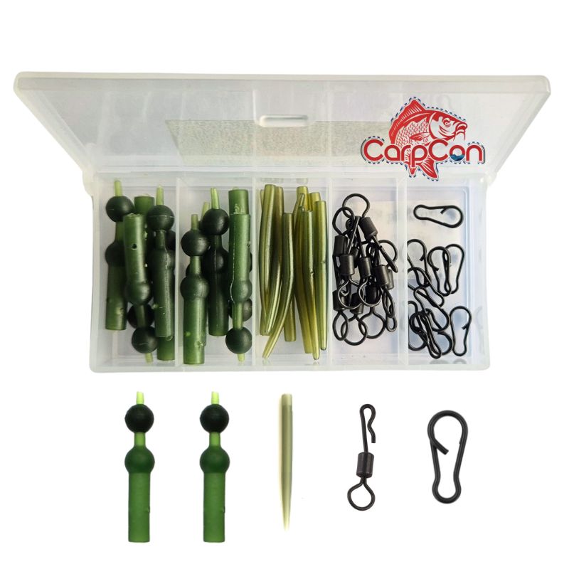CarpCon Helicopter Rig Kit 'Green' - 40pcs in Box
