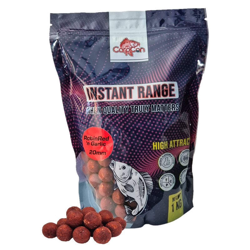 CarpCon Instant Range Boilies 'RobinRed 'n Garlic' - 1kg (meerdere diameters)