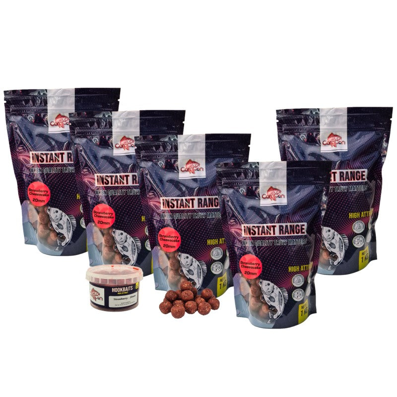 CarpCon Instant Range Boilies 'Strawberry Cheesecake' 20mm - 5kg + Hookbaits