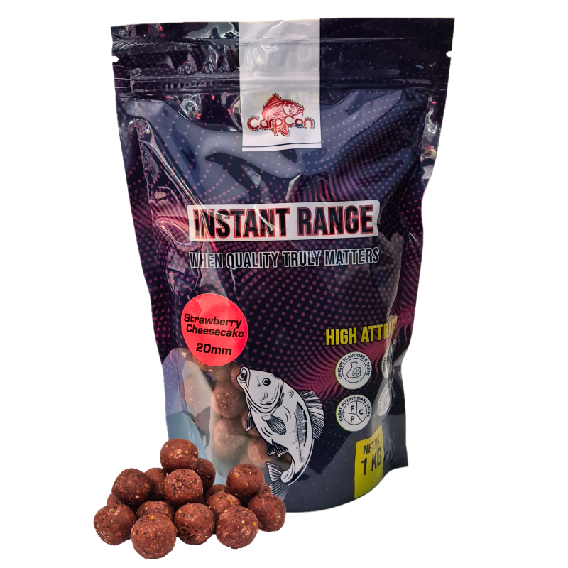 CarpCon Instant Range Boilies 'Strawberry Cheesecake' 20mm - 5kg + Hookbaits