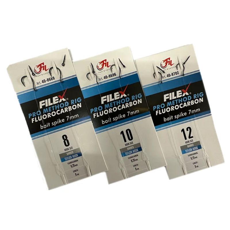 Filex Method Pro Rig - Fluorocarbon - Bait Spike - 2pcs (meerdere haakmaten)