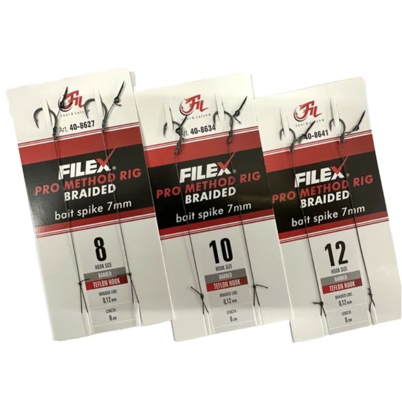 Filex Method Pro Rig - Braid - Bait Spike - 0.12mm - 2pcs (meerdere haakmaten)