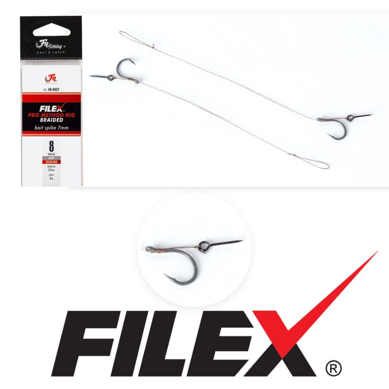 Filex Method Pro Rig - Braid - Bait Spike - 0.12mm - 2pcs (meerdere haakmaten)