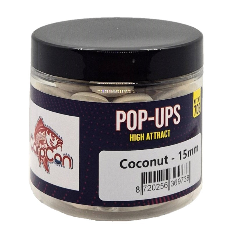 CarpCon High Attract Fluo Pop-Ups 'Coconut' - 15mm (70g)